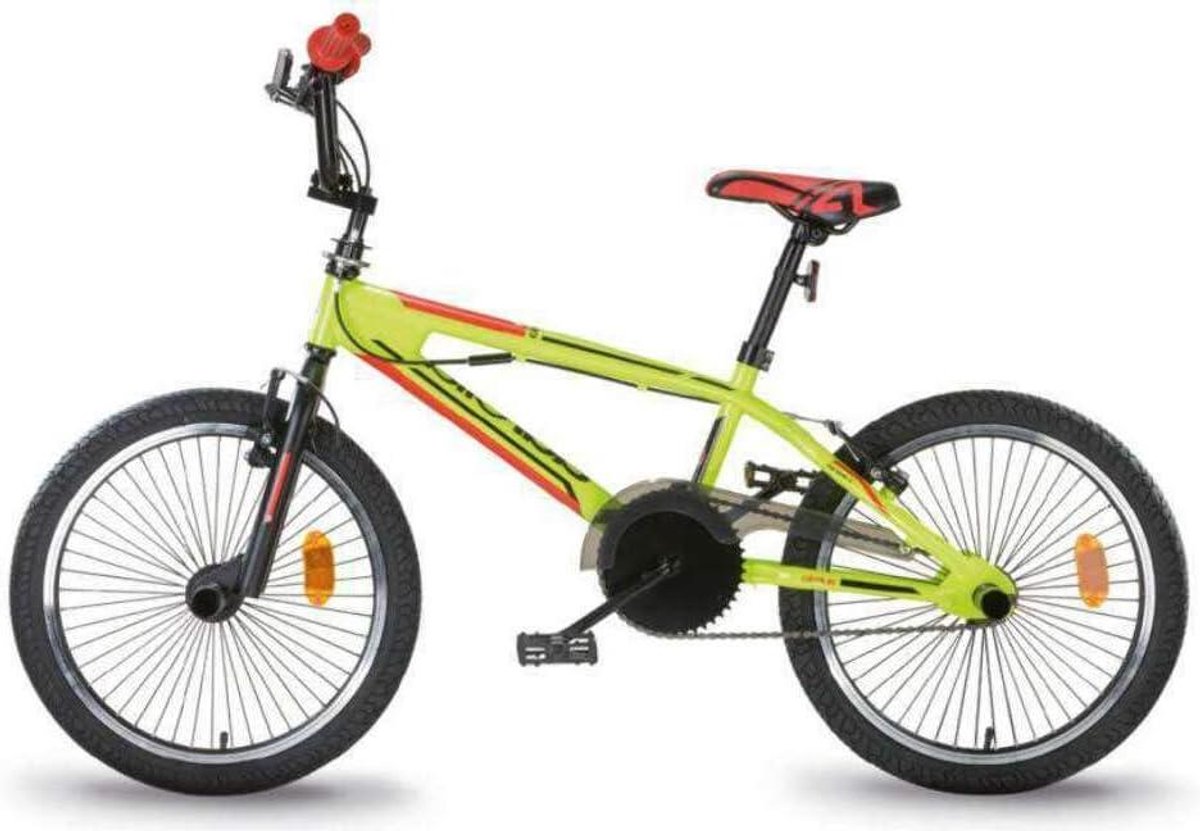 BMX Fiets - Freestyle Fiets - Avontuurlijke Rit - Lichtgewicht Frame - 20 inch - Fluorescerend