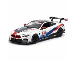 BMW M8 GTE (Wit) (15 cm) 1/32 Die Cast Metal - Speelgoed Auto met Licht en Geluid - Modelauto - Schaalmodel - Miniatuur Auto -