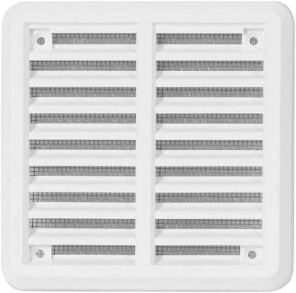 Ventilatierooster - Afvoerrooster - Muurafdekking - Insectenbescherming - 100 x 100 mm - Wit