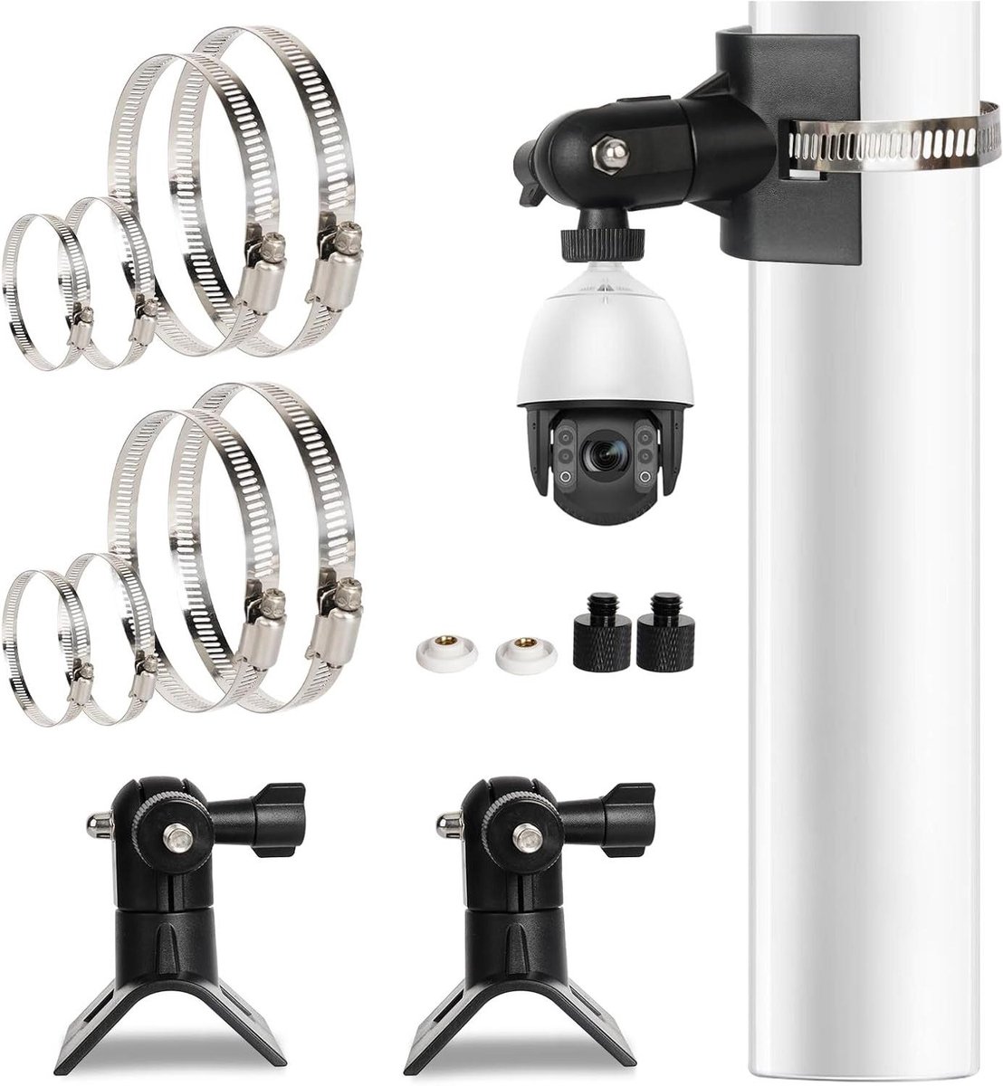 Camera Houder Set - Bevestigingsbeugels - Buitenbeveiliging - 360 Graden Verstelbaar - 2 Stuks - Zwart