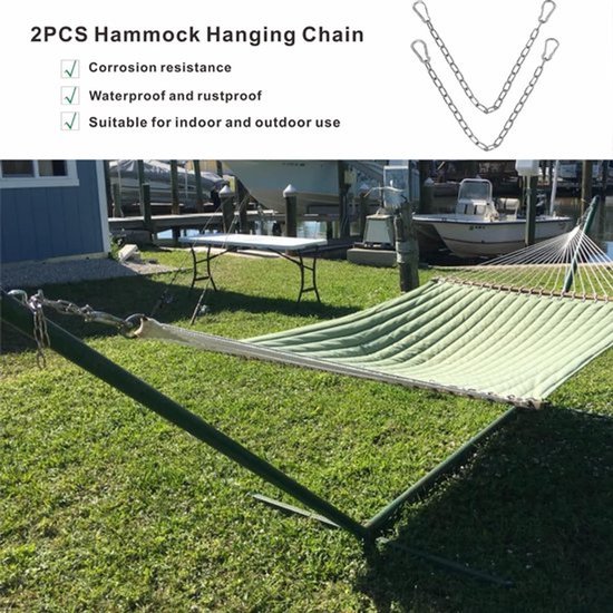 Hangstoelketting - Tweedelige hangstoelkettingenset - Bokszakketting - Hangmatketting - Ketting - Bevestigingsaccessoires - 65x4x1 cm - Geschikt voor hangmatten, schommelstoelen, voetgangersschommels, bokszakken, aerial yoga - Zilver — afbeelding 3