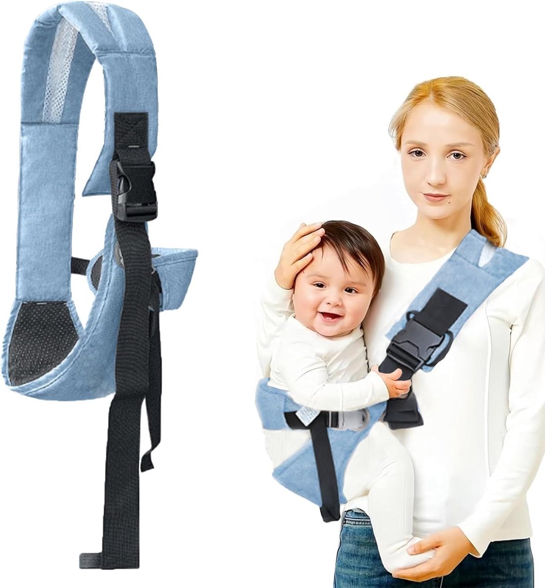 Verstelbare Heupdrager met een Draagcapaciteit van 25 kg - Ademend Ergonomisch Babydrager voor Pasgeborenen van 3 tot 36 Maanden, Ideaal voor Ouders en Kinderen