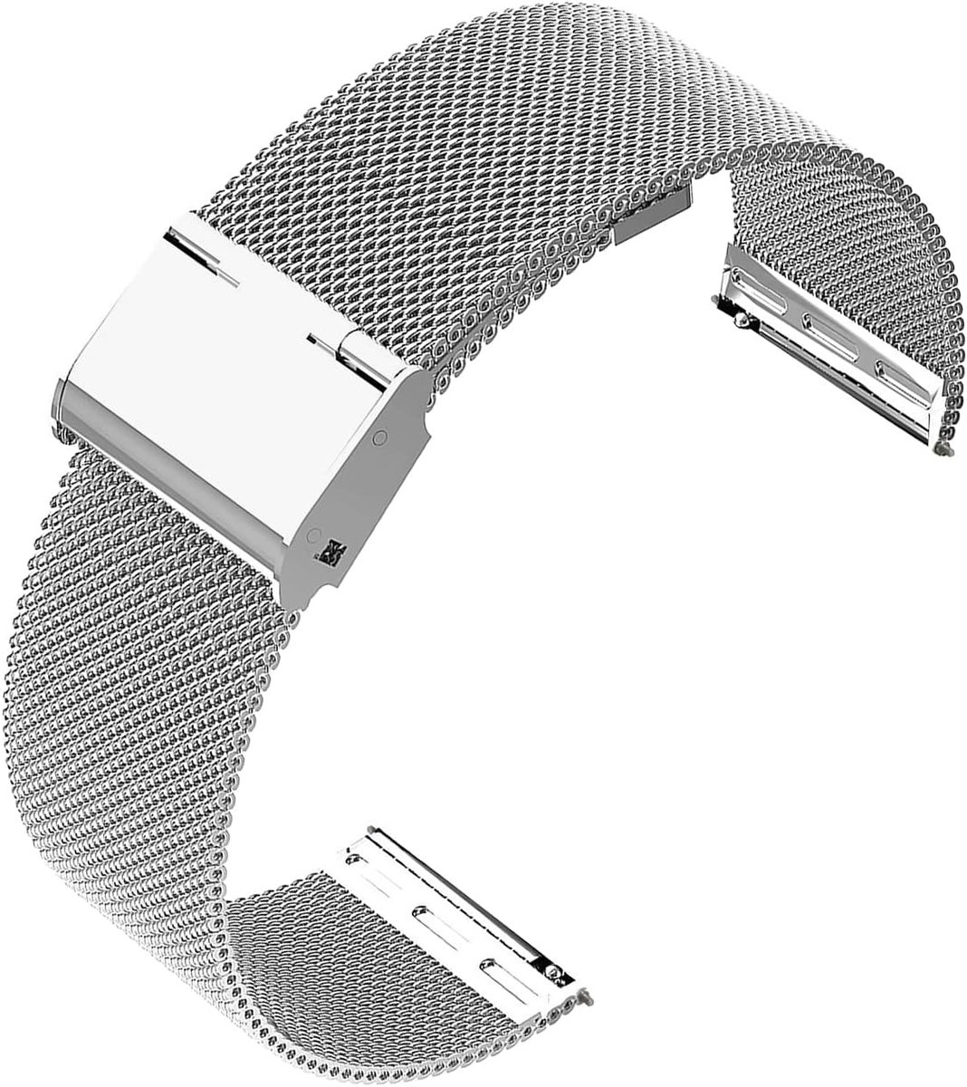 Thijox - Quick Release Horlogebandje 18mm - Zilverkleurig Gaas Geweven Metaal - Universeel Bandje voor Smart Horloges - Geschikt voor Mannen en Vrouwe