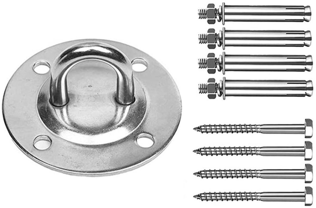 Inovra- Plafondhaak Heavy Duty - 360° Draaibaar - Schroefhaak - Roestvrij Staal - Draagvermogen tot 450 kg - Beugel voor Hangmat/Hangstoel - Hanghaak
