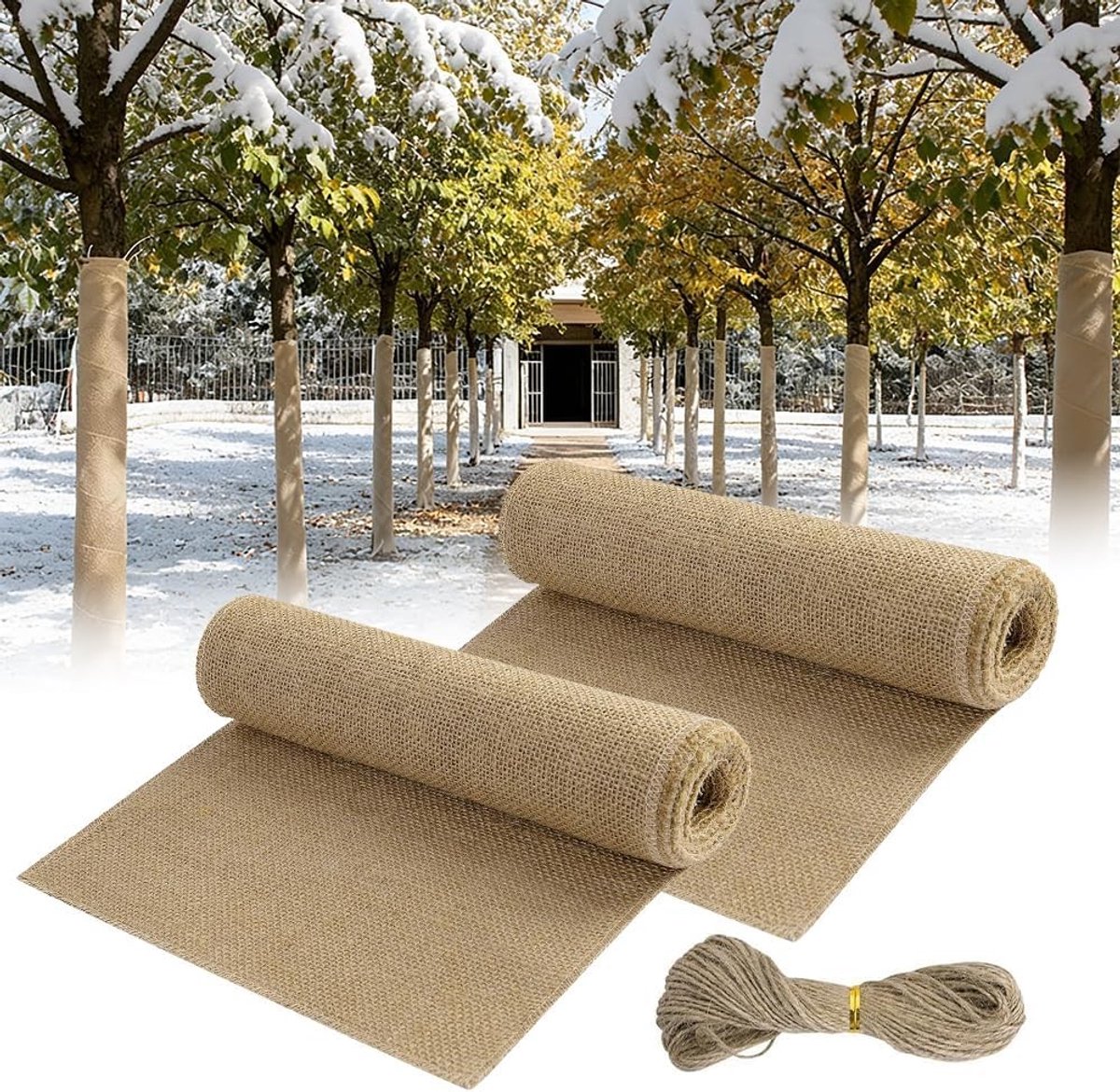 2 Rollen Jute Bescherming voor Planten - Winterbescherming, Vorstbescherming en Vochtregulatie voor Potplanten en Boomstammen