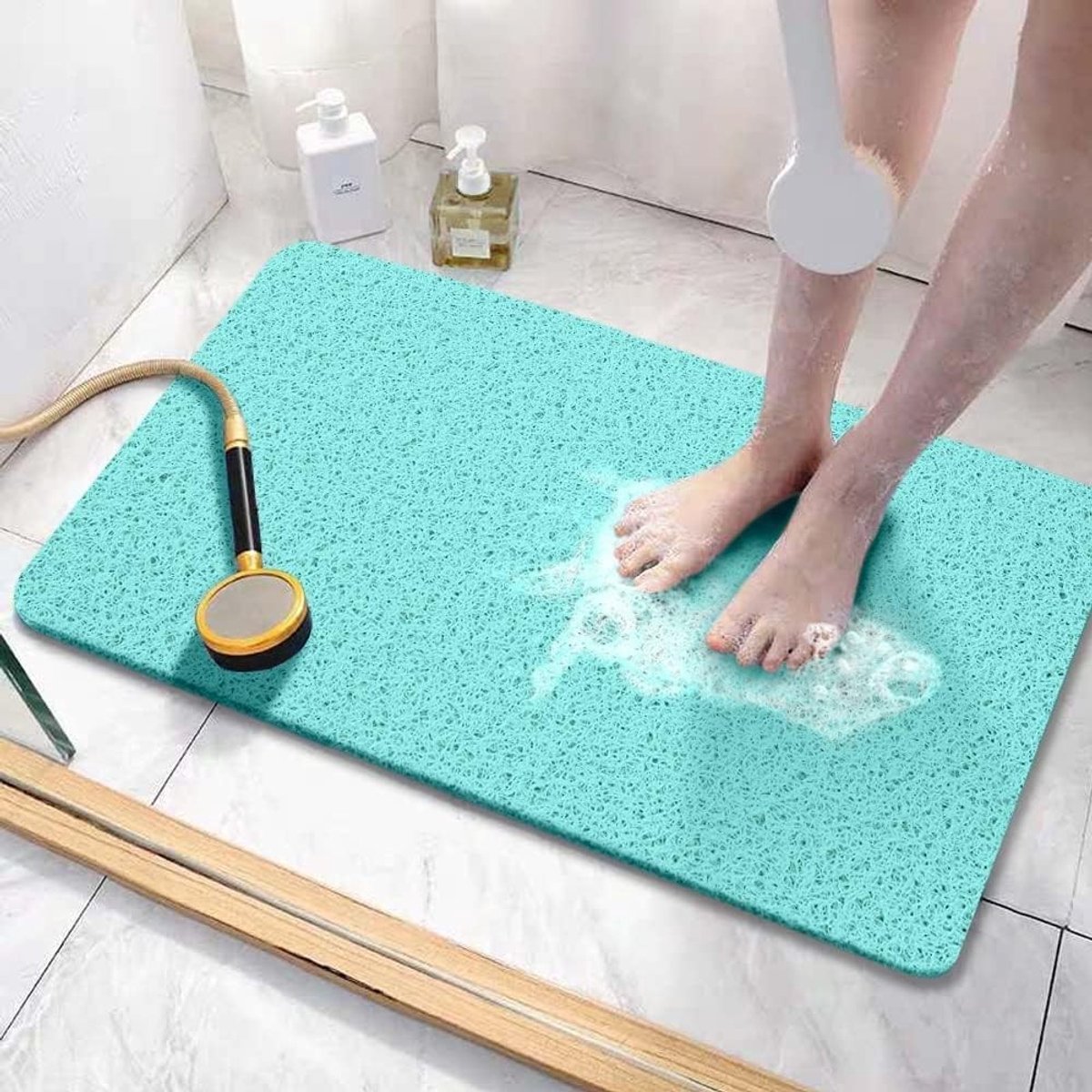 Antislip Douchemattens voor Badkamer, Rubber 60 x 40 cm, Extra Zacht en Wasbaar, Schimmelb