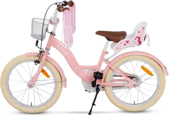Kinderfiets 18 inch met Poppenzitje voor Meisjes - Fiets voor Kinderen 5-7 jaar - Verstelbaar Zadel en Stuur in Roze van Merkloos — afbeelding 4