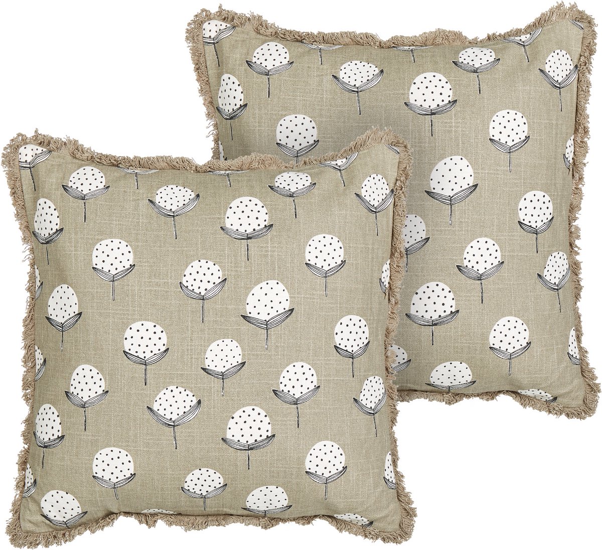 Beliani PSILOTALES - Sierkussen set van 2 - Beige - 45 x 45 cm - Katoen