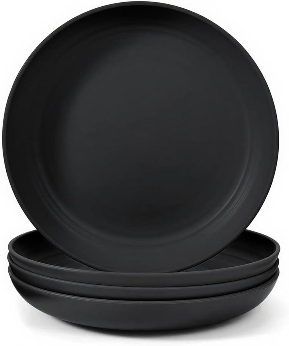 Dinerborden Set - Diepe Borden - Buiten Eten - Onbreekbaar Lichtgewicht - 23 cm - Wit
