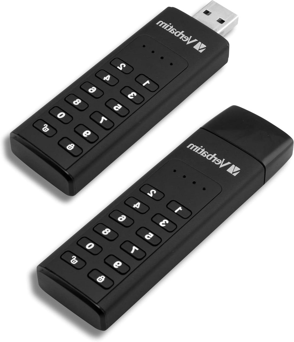 Beveiligde USB Stick - Opslag met code - Gevoelige data beschermen - Geïntegreerd numeriek toetsenbord - 64 GB - Zwart