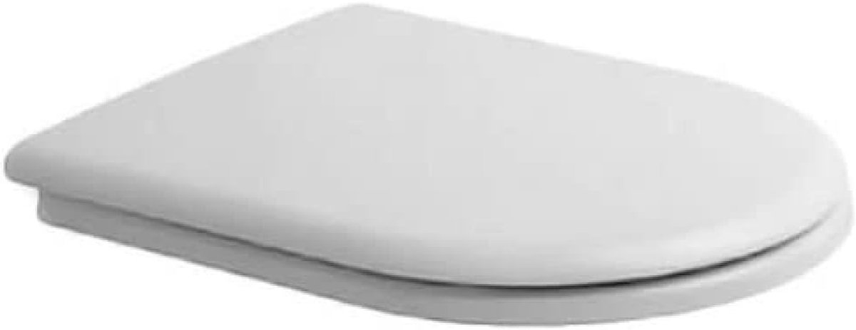 Toiletbril met Deksel - WC-bril - Badkamer Vernieuwen - Roestvrijstalen Scharnieren - 43.9 x 36.3 cm - Wit