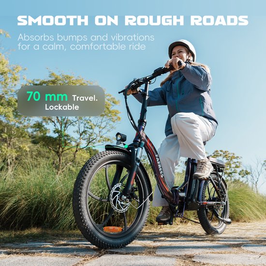 Fafrees F20 Pro Opvouwbare Elektrische Fiets - 250W Motor, 36V 20Ah Accu, 120km Bereik, 7-Speed Shimano, Dubbel Geveerd - Chameleon Lak van FAFREES — afbeelding 3