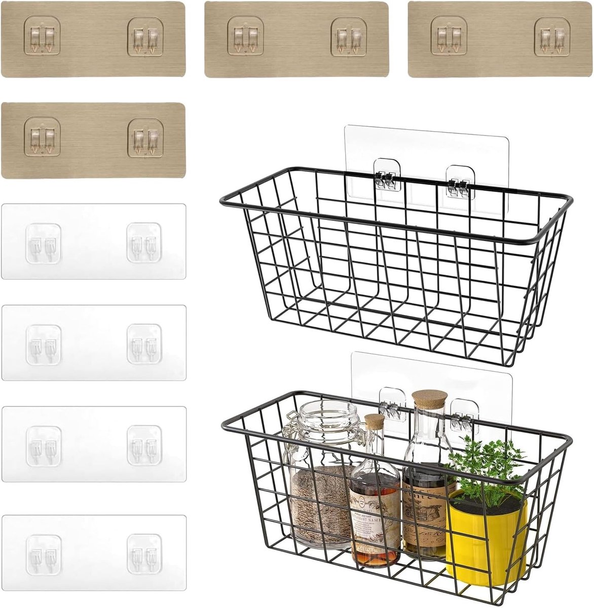 Set van 8 Extra Sterke Zuignappen 6 x 14 cm voor Doucheplank, Transparante Adhesieve Haakjes, Ideaal voor Badkamer, Keuken en Opslagruimte