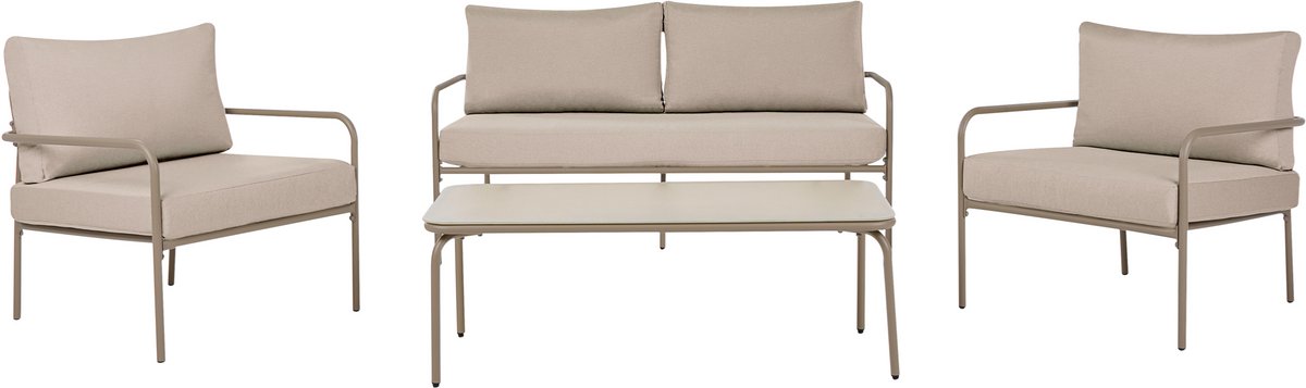 NESSO - Loungeset - Lichtbeige - Stof/Staal