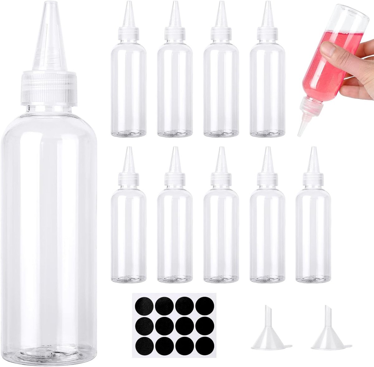 Set van 10 heldere 150ml knijpflesjes voor sauzen, ideaal voor ketchup, mosterd, BBQ-saus 