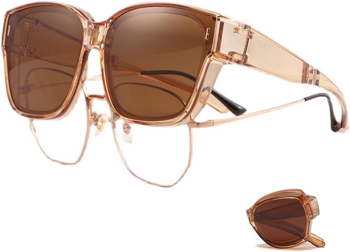 Vouwbare Zonnebrilhoes voor Mannen en Vrouwen, Polariserende UV400 Bescherming, Vintage Rectangular, Ideaal voor Over Bril en Op Reis