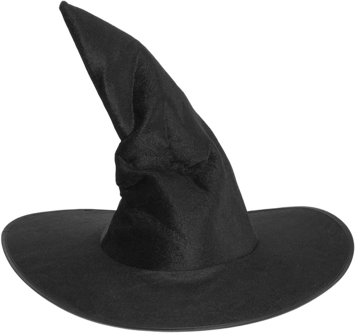Zwarte Wijde Rand Heksenhoed voor Vrouwen en Kinderen, Gothic Puntige Hoed voor Halloween Feest en Cosplay Accessoires