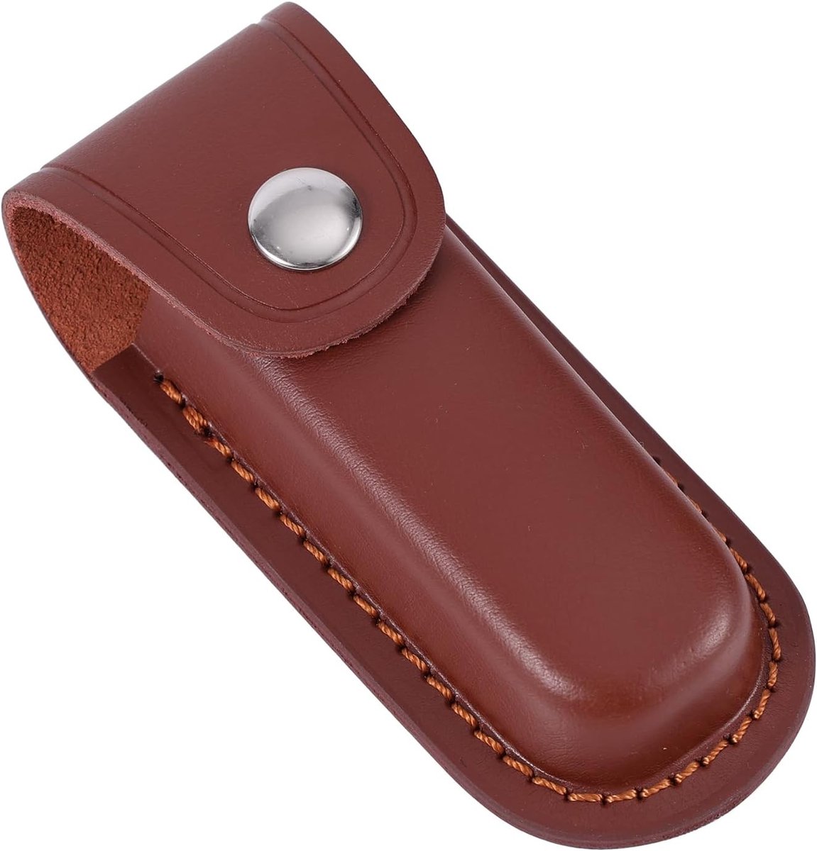 Draagbare Vouwbare Leren Mes Sheath voor Riem, Ideaal voor Fietsen, Wandelen en Kamperen - 12.2x5cm (Bruin)