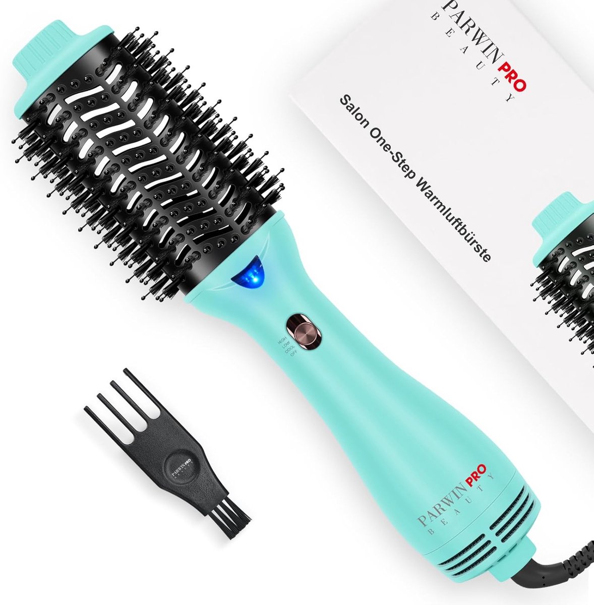Thijox - One-Step Haardroger Borstel 4-in-1 Hetelucht Styler met Ionische en Keramische Technologie voor Volume, Drogen en Gladmaken - Groen voor Midd