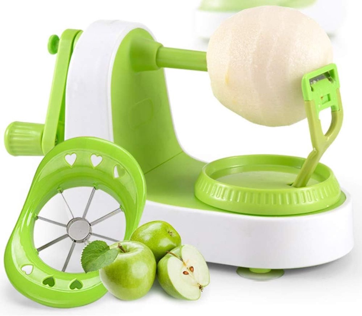 Multifunctionele Fruit- en Groentenschiller met 8 Bladen voor Appels, Peren en Aardappelen, Snelle Handmatige Instelling en Efficiënte Schilbeweging