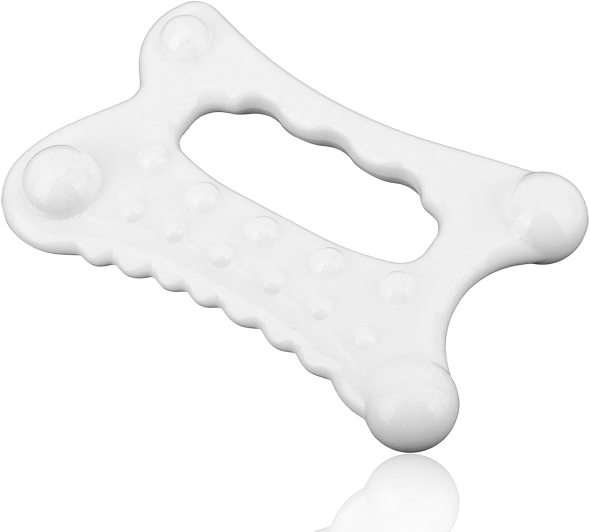 Thijox - Gua Sha Massagetool voor Gezicht en Lichaam - Dubbele Rij Huidversteviging Massager - Koreaanse Massage Tool voor Vrouwen en Mannen - Wit - 1