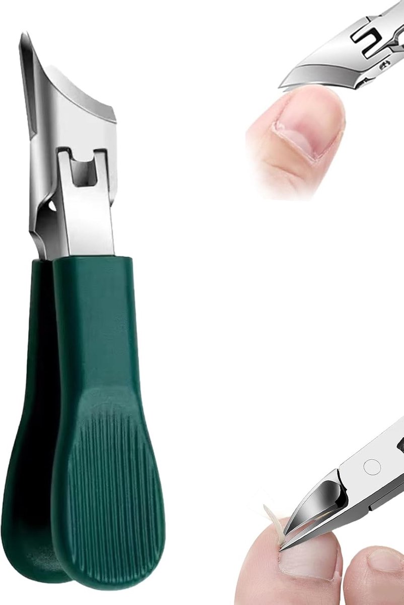Thijox - Schuine Nagelknipper Teennagels - Brede Roestvrij Stalen Nagelknipper met Schuine Snijkant - Nauwkeurige Teennagelknipper voor Dikke Nagels -