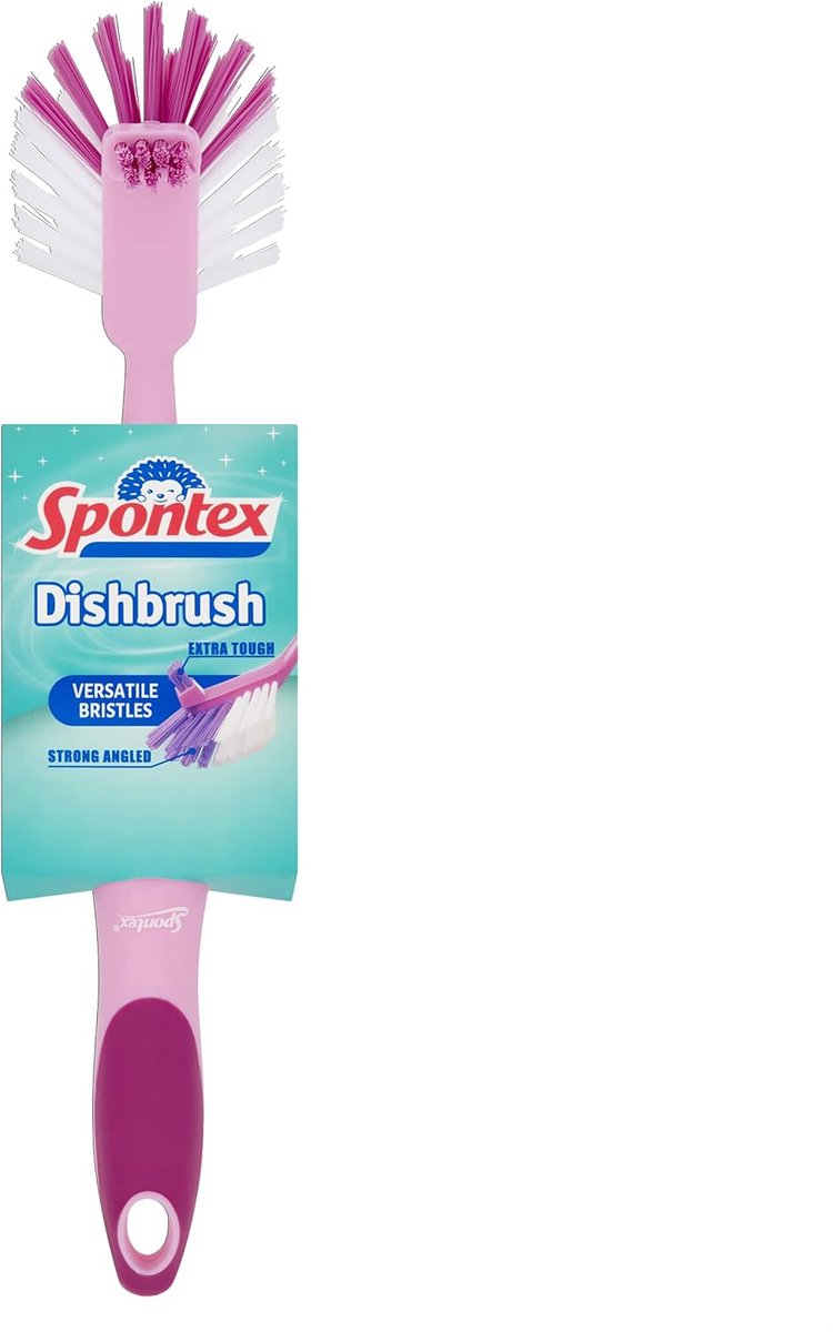 Thijox - Spontex afwasborstel roze - veelzijdige afwasborstel met harde borstelharen - comfortabele handgreep voor keuken en afwassen