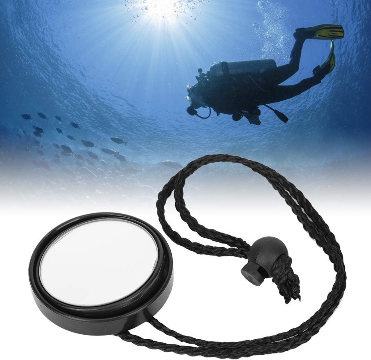 Professionele 360° Duikspiegel voor Snorkelen, Compacte Achteruitkijkspiegel met Koord voor Gebruik in Grotten en Boten