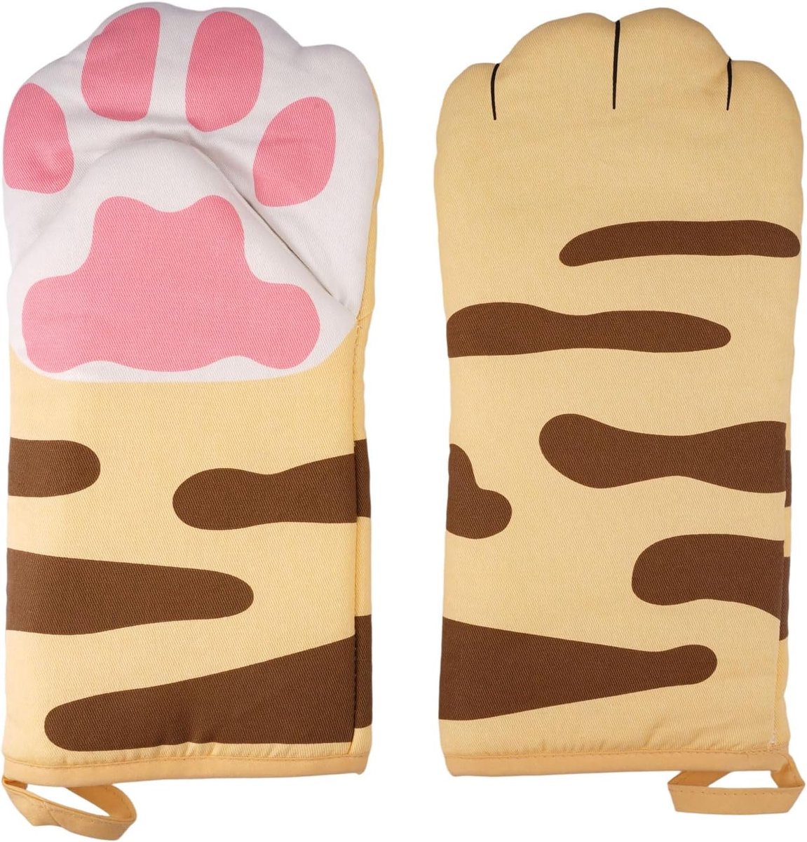 SnelShoppen - 1 Paar Hittebestendige Ovenwanten 31cm | Antislip Katoenen Keukenhandschoenen voor Veilig Bakken en Grillen | Perfect voor Hete Pannen e