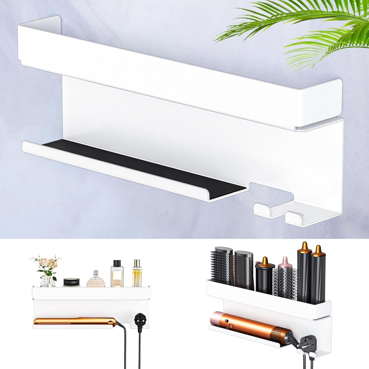 SnelShoppen - Haarstijler Föhnhouder Wandhouder Haardrogerhouder Opberghouder voor Haardroger Accessoires Stijltang Houder Zonder Boren Sterke Zelfkle