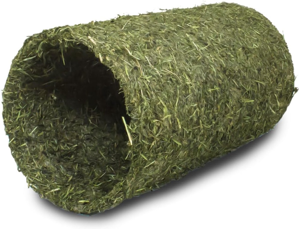 SnelShoppen - Hooi-tunnel medium 380 g - Voer- en speelaccessoire voor konijnen, cavia's en knaagdieren - Natuurlijk hooi, veilig en gezond, perfect v