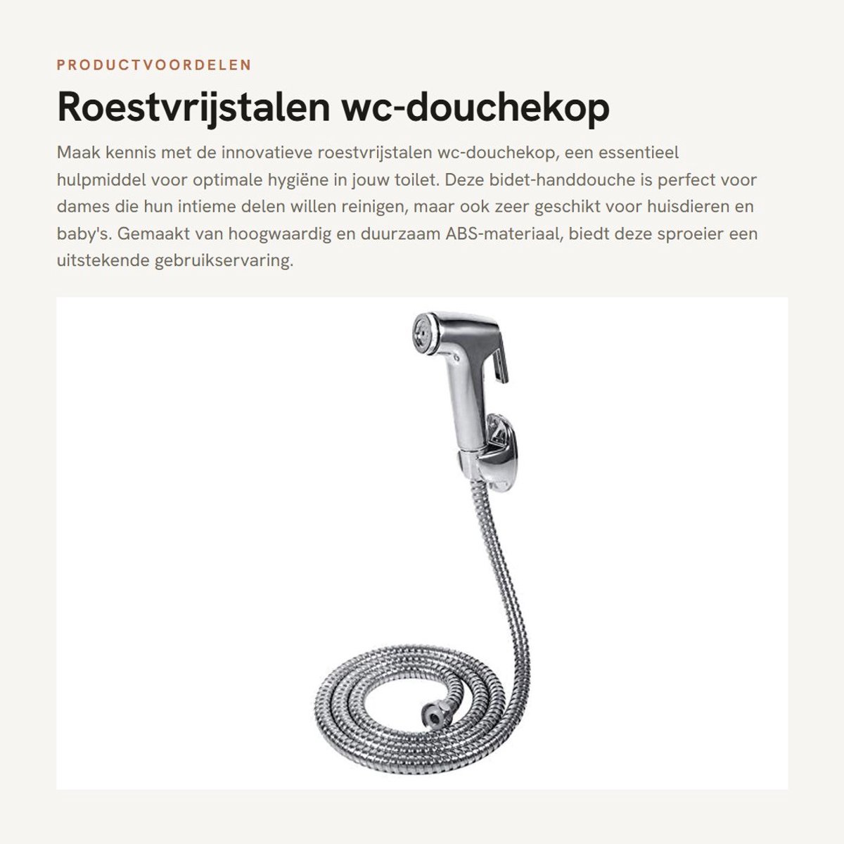 Dailygoods- Wc-douchekop premium - Bidet sproeier - Sproeier toilet - Lichtgewicht - Ergonomisch - Hoogwaardig ABS-materiaal - Bidetsproeier
