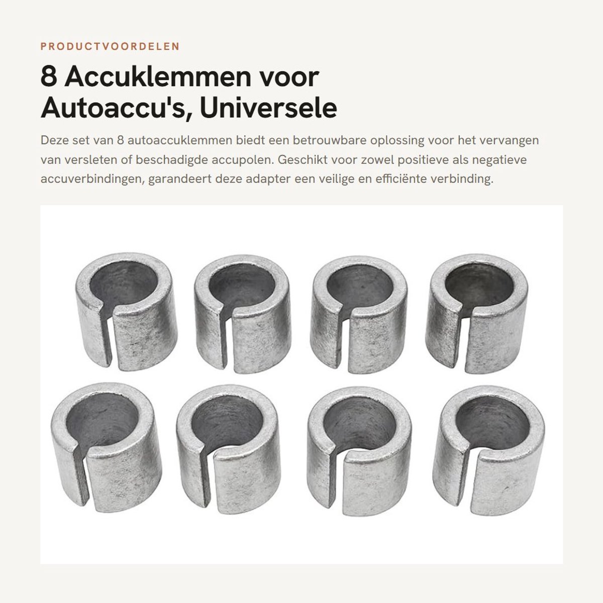 Dailygoods - 8 Accuklemmen voor Autoaccu's, Universele Adapter
