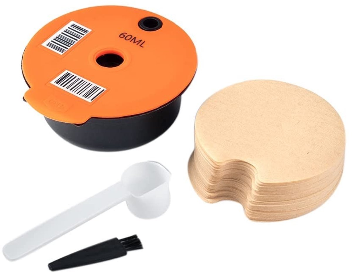 Dailygoods- Koffiecapsules Navulbaar - Koffiecapsules met 50 Wegwerppapieren Filters - Herbruikbare Koffiepads - Hoogwaardig PP - Inclusief Reserveafdichting - Eenvoudig te Vullen