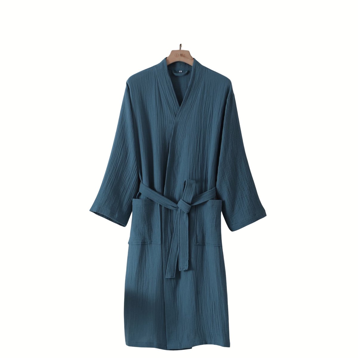 Currero Satijnen Badjas Dames - Kimono - Kamerjas - Satijn - Ochtendjas - Duster - Pyjama - Pauwblauw Pauw blauw
