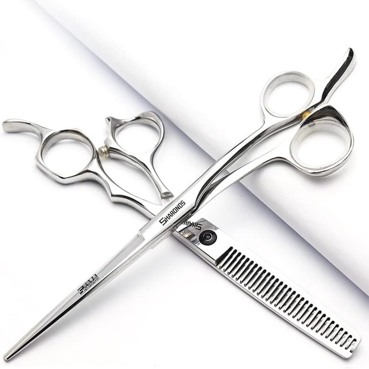 Professionele 6" Kappersschaar voor Hairstyling en Salongebruik - Hoogwaardige en Slanke Ontwerp (Zilver, 2 Stuks)
