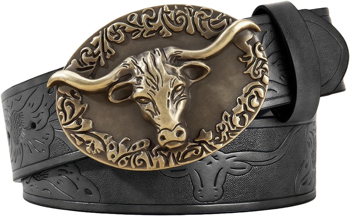 Verstelbare Retro Tailleband van PU Leer, Brede Jeansriem en Waist Ornament voor Western Liefhebbers