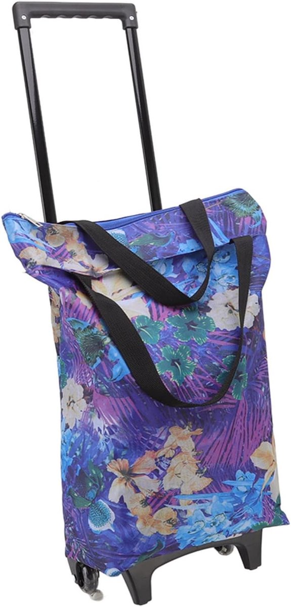 Vouwbare boodschappentrolley van Oxford stof met wielen, ideaal voor camping en reizen, lichtgewicht en praktisch
