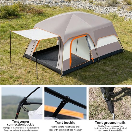 Brandistry - Kampeer Tent - Kamperen - Camping - Outdoor - 2 tot 4 Personen - UV Bescherming - Waterdicht - Lichtgewicht - Groen van Brandistry — afbeelding 3