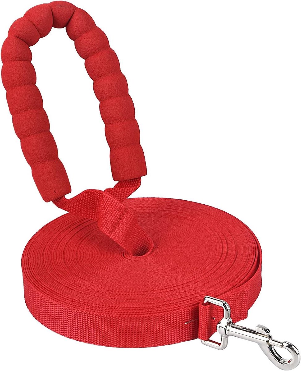 Hondenlijn - Touwlijn - Buitenactiviteiten - Verstelbare lengte - Tot 30 meter - Rood