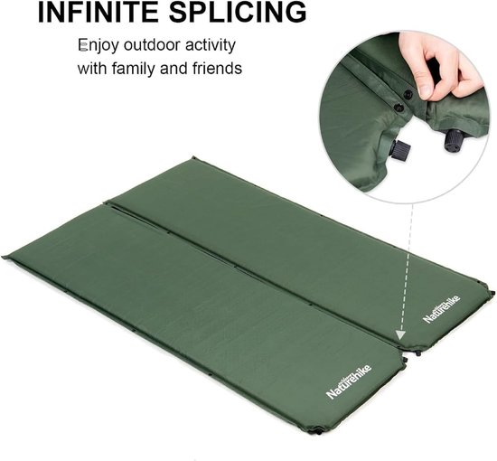 Zelfopblazende Slaapmat - Kampeer Matras - Outdoor Ontspanning - Automatisch Opblazen - 200 x 63 x 5 cm - Groen — afbeelding 5