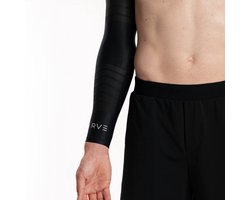 Elite Compression Arm Sleeves | 24mmHg Compressie | Ondersteunt Prestaties & Herstel | Vermindert Spiervermoeidheid & Blessures | Anti-Slip Grip | Comfortabel & Ademend, Zwart, L