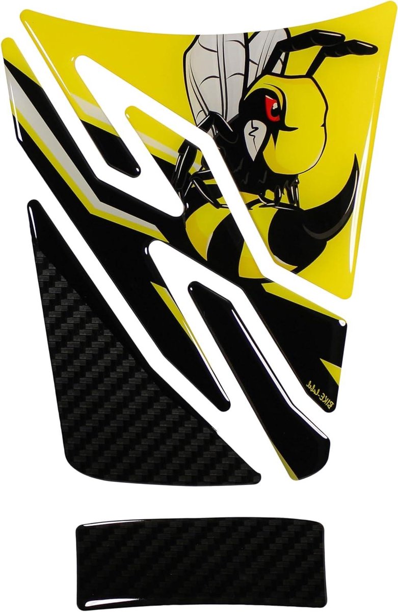 Tankpad Motor - Lakbescherming Sticker - Motorlak Beschermen - Zelfklevend Ontwerp - 148 x 223 mm - Geel Grijs