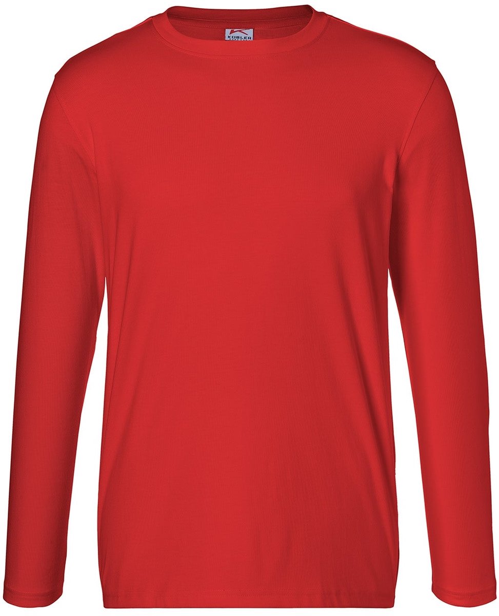 KUBLER 50256240 Lange mouw Werk T-shirt HEREN Middelrood - Krasvrij - OEKO TEX - 190 g/m²