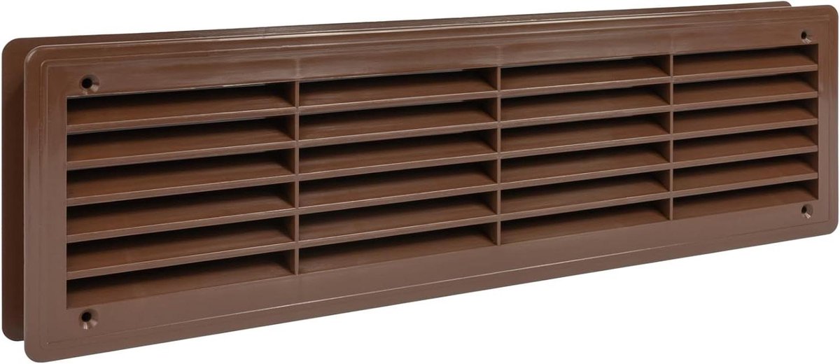 Kunststof Deur Rooster - Ventilatierooster Binnendeur - Luchtcirculatie Verbeteren - Tweezijdige Lamellen - 457 x 127 cm - Donkerbruin