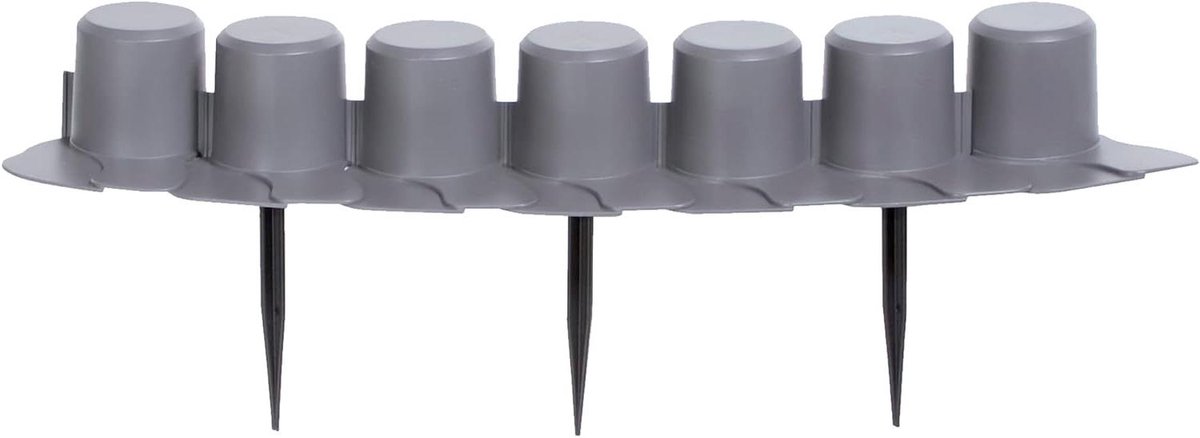 Tuinpalissade Set - Gazonrand Borderrand - Tuin Afscheiden - Vorstbestendig Uv-bestendig - 405 cm 8 Stuks - Grijs