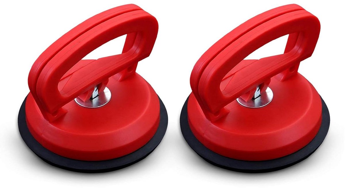 Zuignap Set - Glaslifter Gripper - Deuken Verwijderen - Zware Belasting - 2 Stuks - Rood