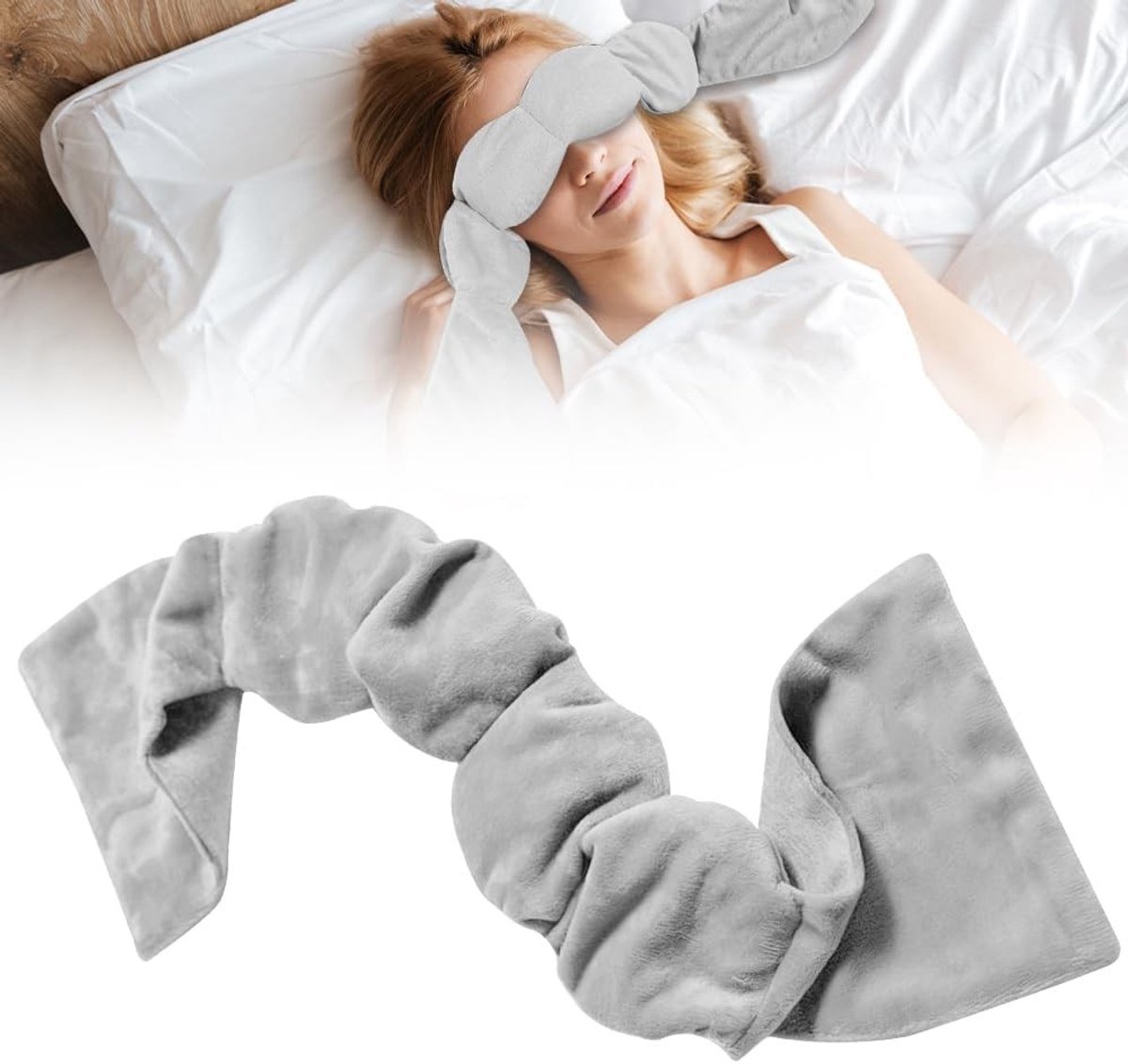 Zacht en comfortabel slaapmasker voor ontspanning, meditatie en reizen, met parels en huidvriendelijke stof, drukverlichting en ideaal voor powernaps