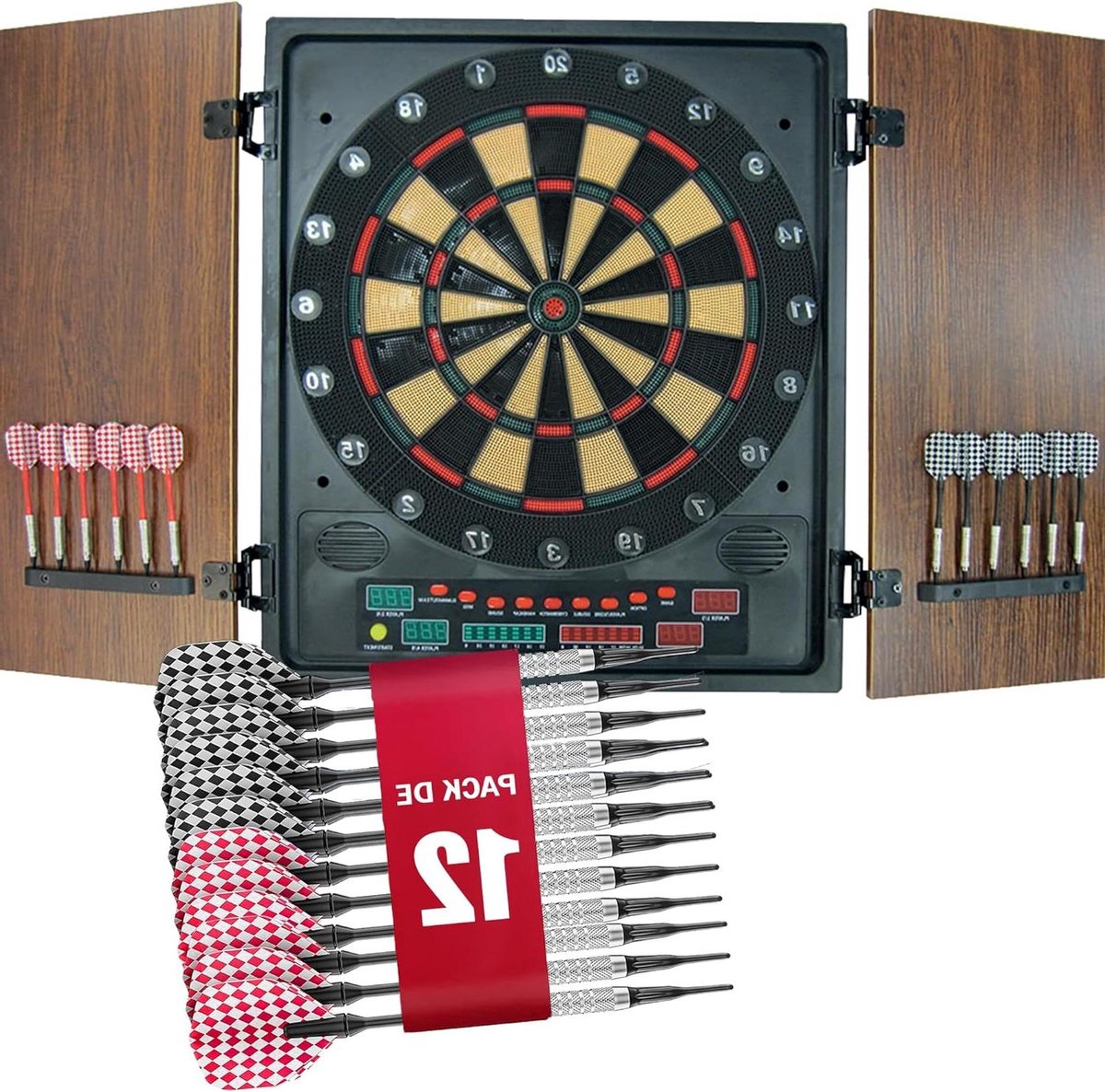 Elektronisch Dartbord - Dartspel - Spelplezier Binnen - 202 Spelvariaties - 12 Pijlen - Meerkleurig