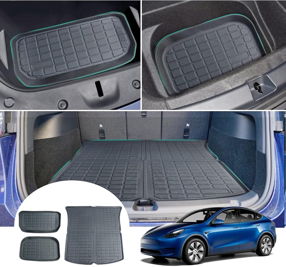 Achterbakmat voor Tesla Model Y (2021-2024) - 3D Scanned TPE, Voor- en Achterzijde, Perfecte Pasvorm en Duurzaam Design